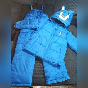 Sonic The Hedgehog Boys (10/12) Heavyweight 2-Piece Coat & SnowBib Snowsuit Set